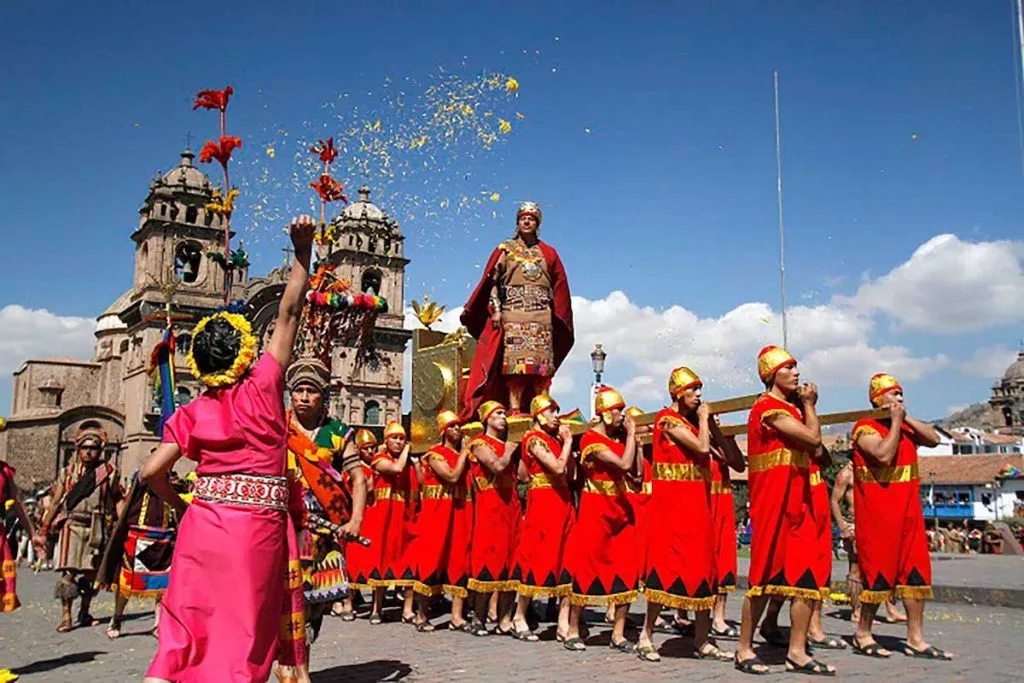 Inti Raymi festival celebrations in Cusco — the Inca Festival of the Sun reenacted each June solstice