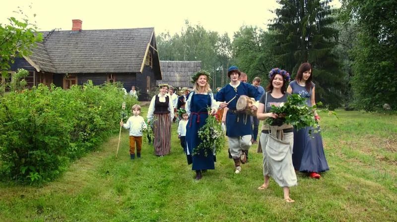 Jāņi midsummer festival in Latvia — oak wreaths, flower crowns, and all-night Līgo singing